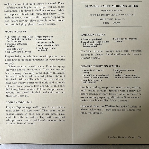 Vintage Aunt Jemima Cook Book - Morning to Midnight, collectible old recipes - Picture 12 of 16